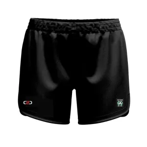Port United Ladies Girls Curved SlimFit HP Shorts Pro Black