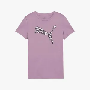 Puma Girls Ess  Graphic Tropicat Short Sleeve Tee Mauved Out