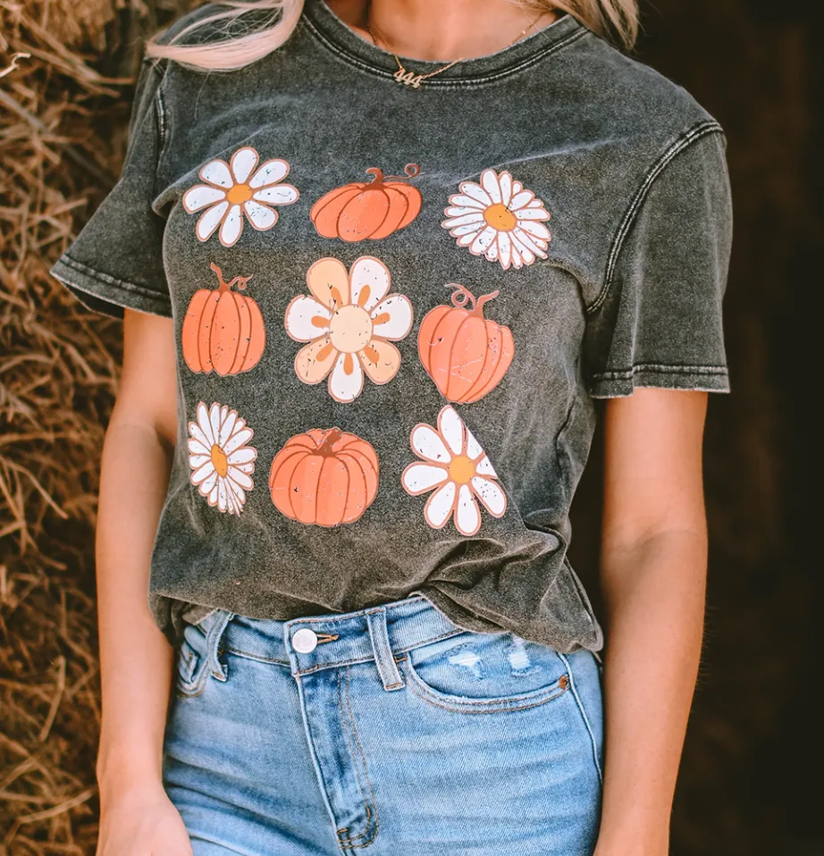 Pumpkin Floret Vintage T-Shirt
