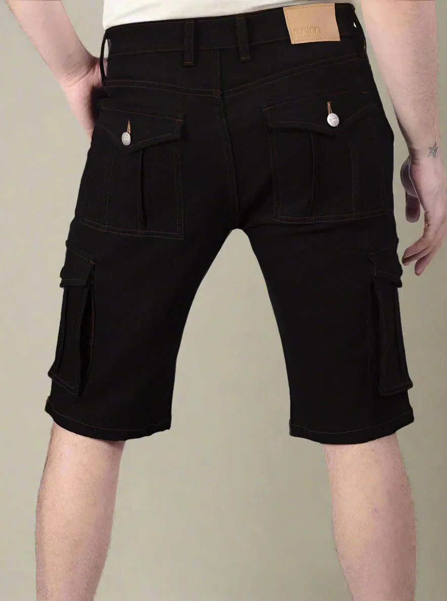 Pure Black Cargo Shorts