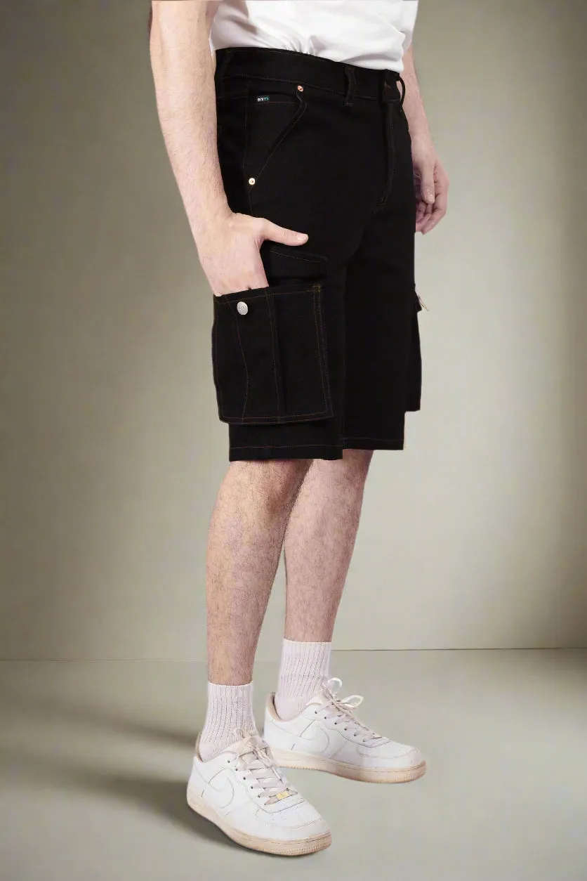 Pure Black Cargo Shorts