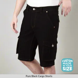 Pure Black Cargo Shorts
