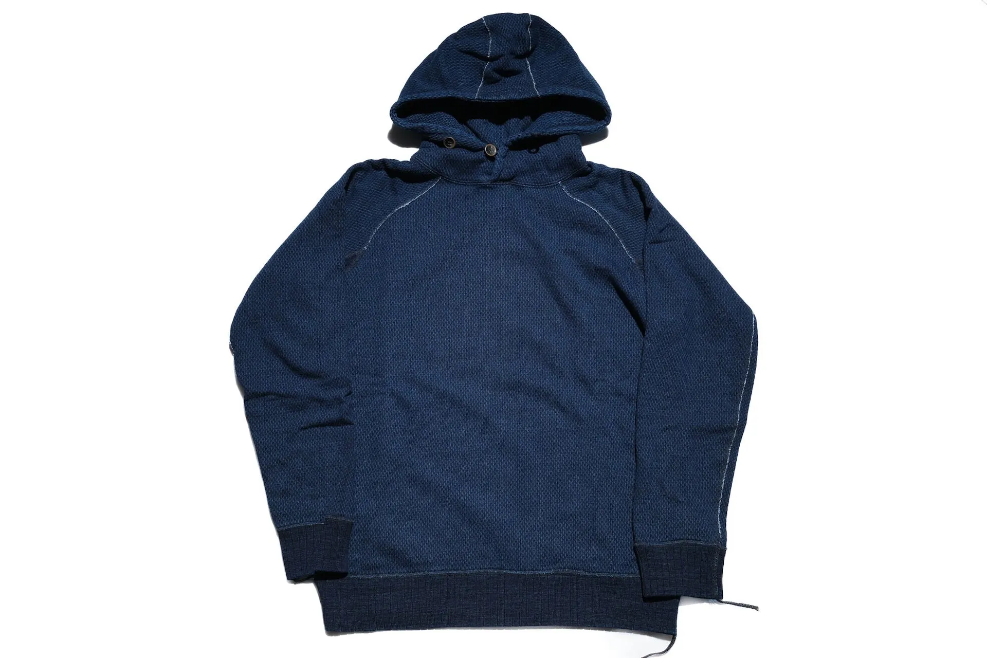 Pure Blue Japan Indigo Dyed "Sashiko" Raglan Pullover