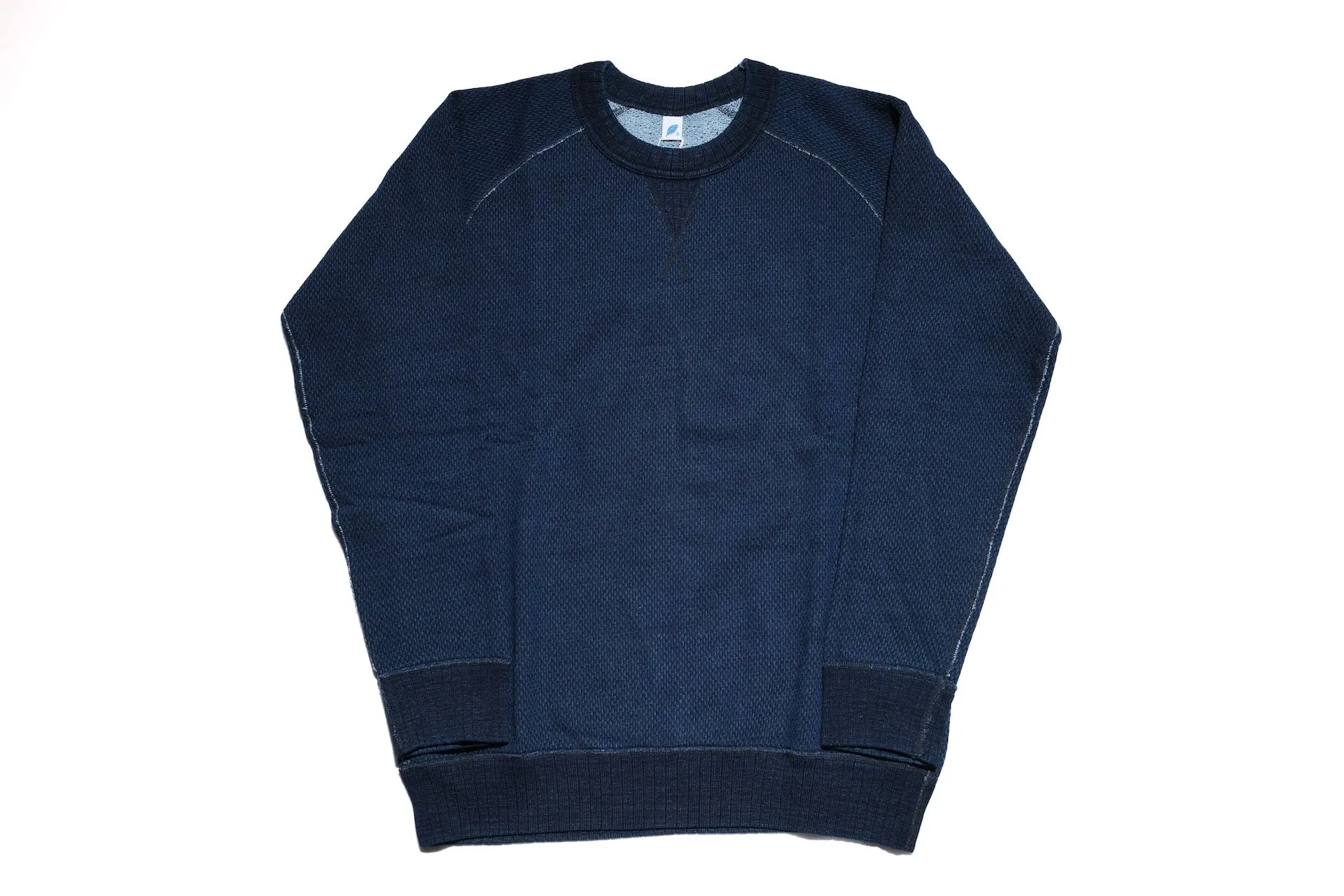 Pure Blue Japan Indigo Dyed "Sashiko" Raglan Sweatshirt