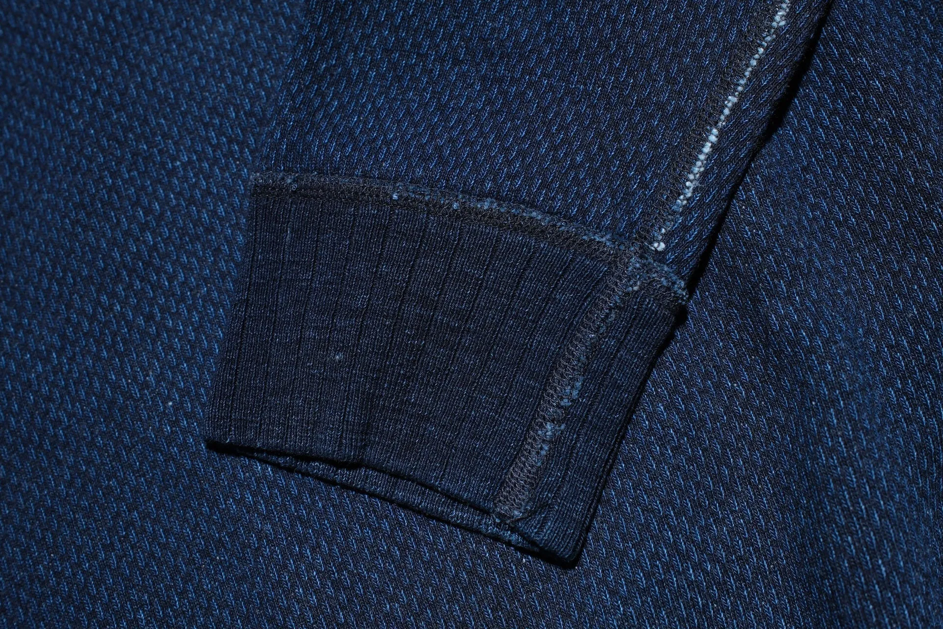 Pure Blue Japan Indigo Dyed "Sashiko" Raglan Sweatshirt
