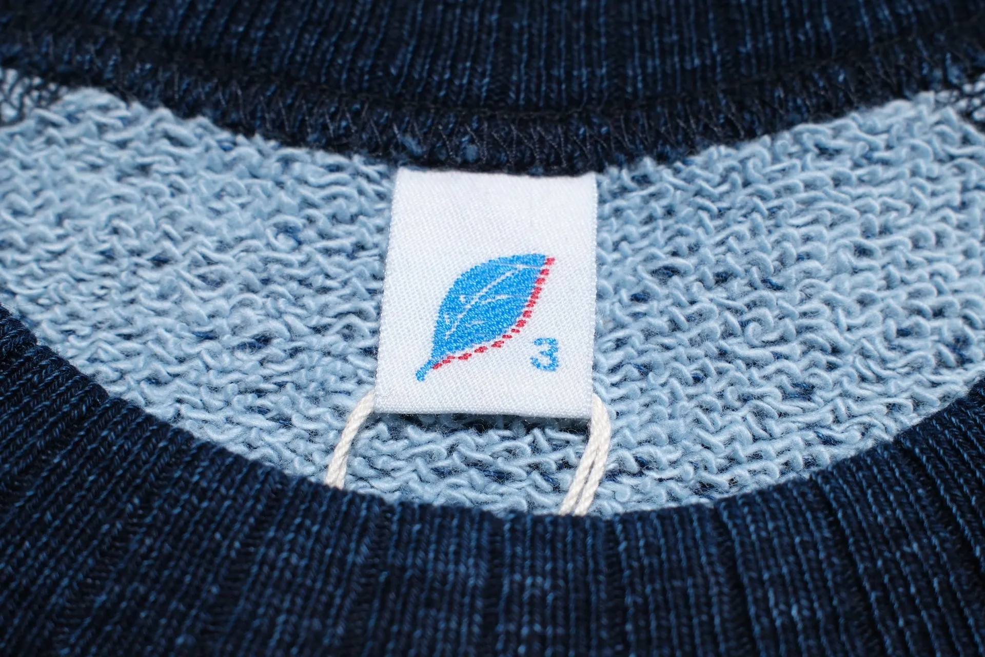 Pure Blue Japan Indigo Dyed "Sashiko" Raglan Sweatshirt