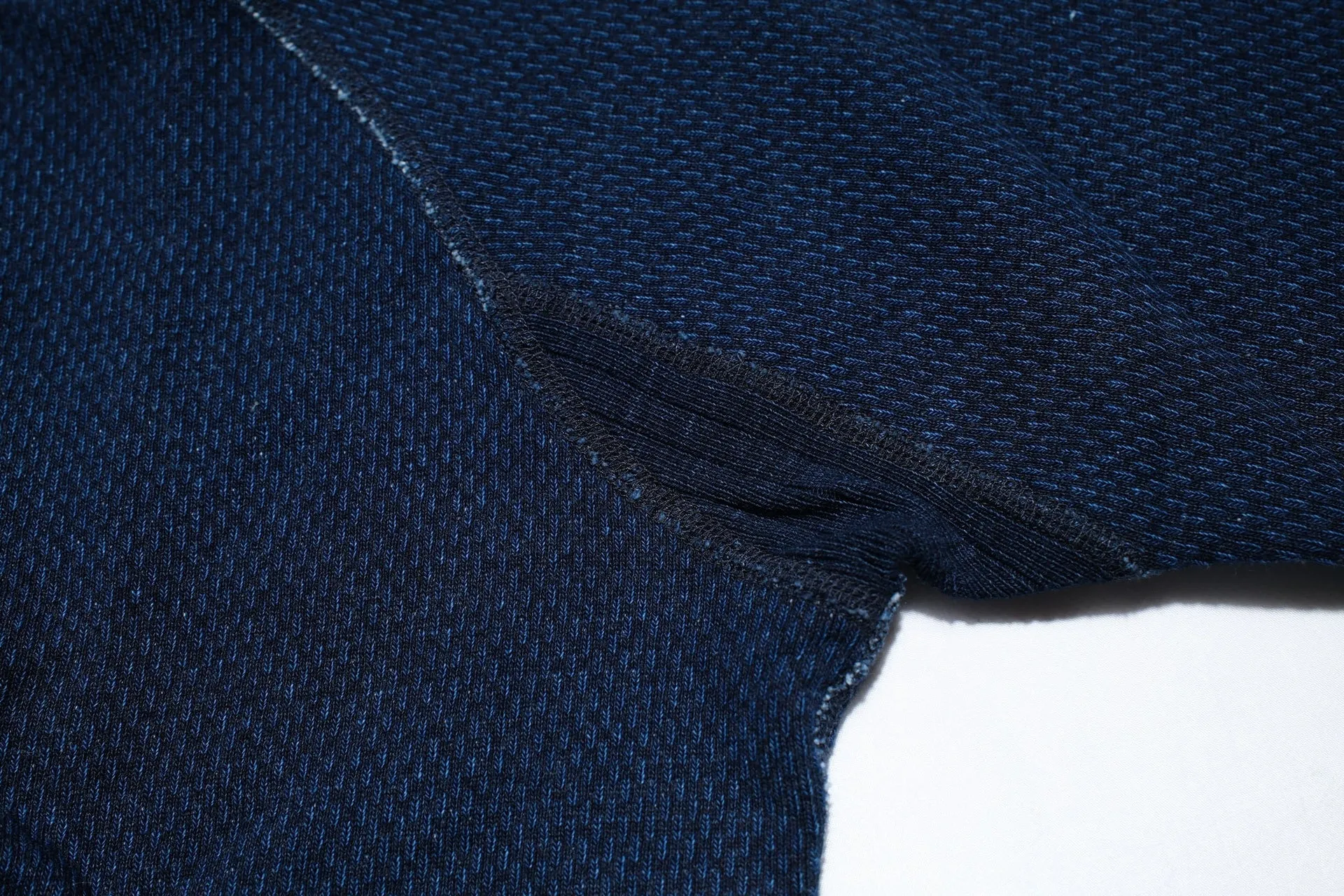 Pure Blue Japan Indigo Dyed "Sashiko" Raglan Sweatshirt