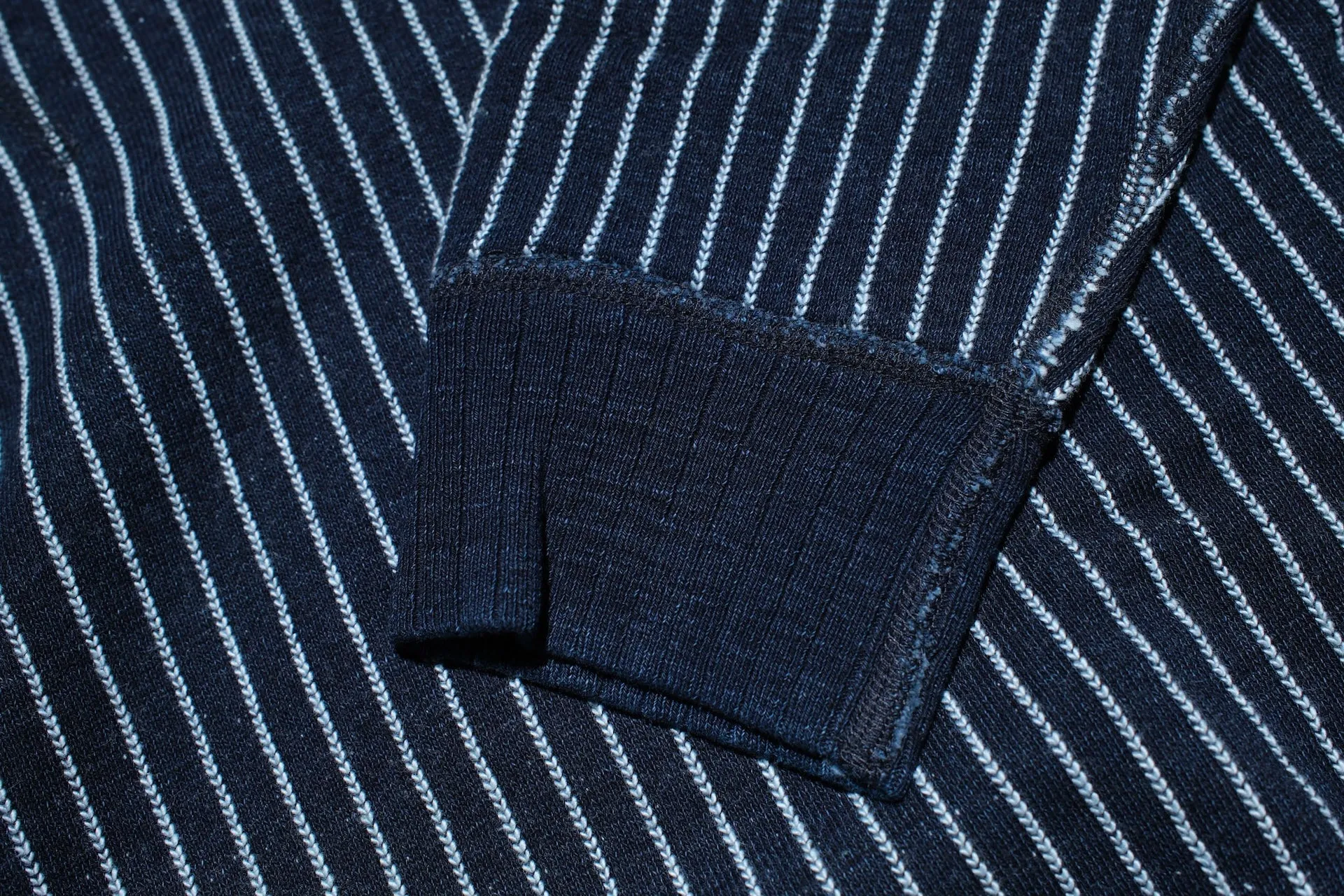 Pure Blue Japan Indigo Dyed "Stripes" Raglan Sweatshirt