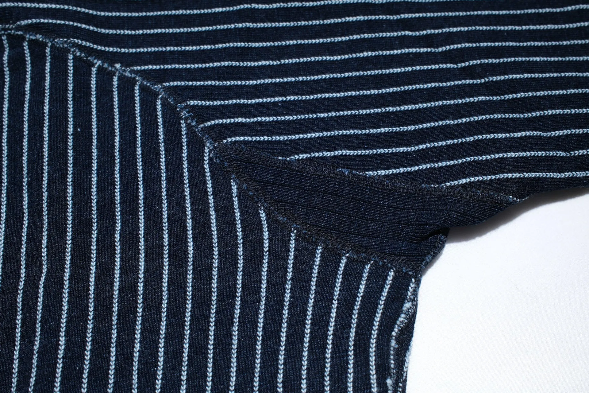 Pure Blue Japan Indigo Dyed "Stripes" Raglan Sweatshirt