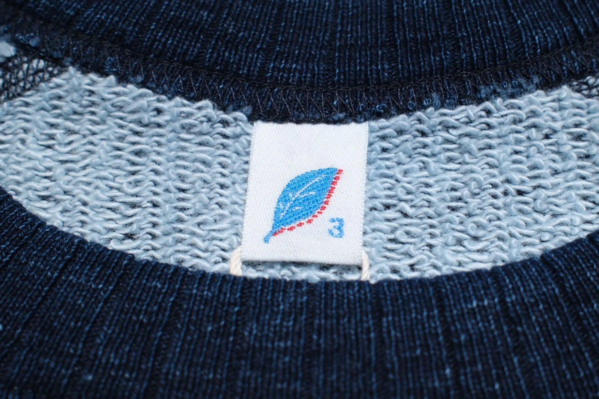Pure Blue Japan Indigo Dyed "Stripes" Raglan Sweatshirt