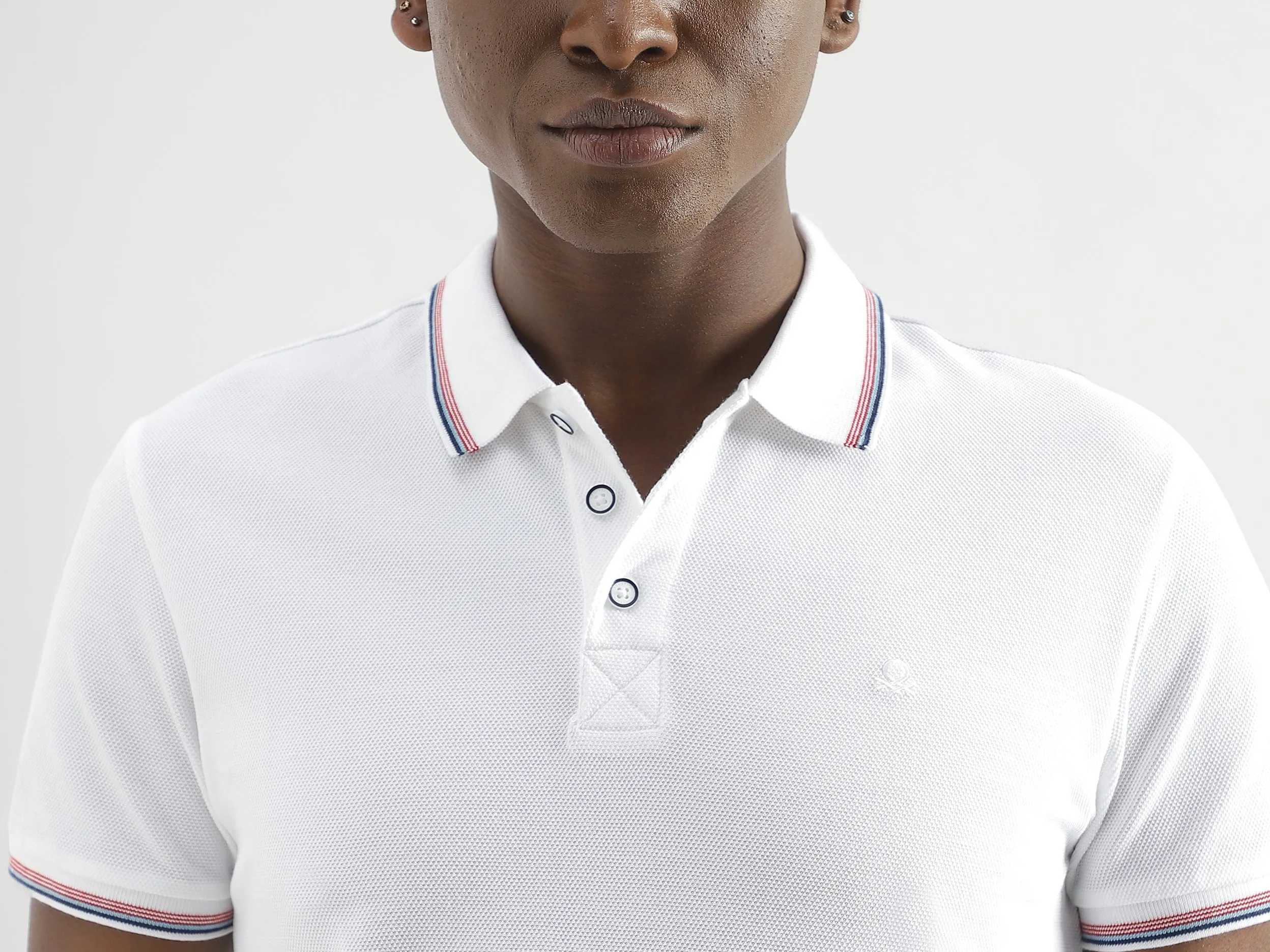 Pure Cotton Textured Short Sleeve Polo Shirt