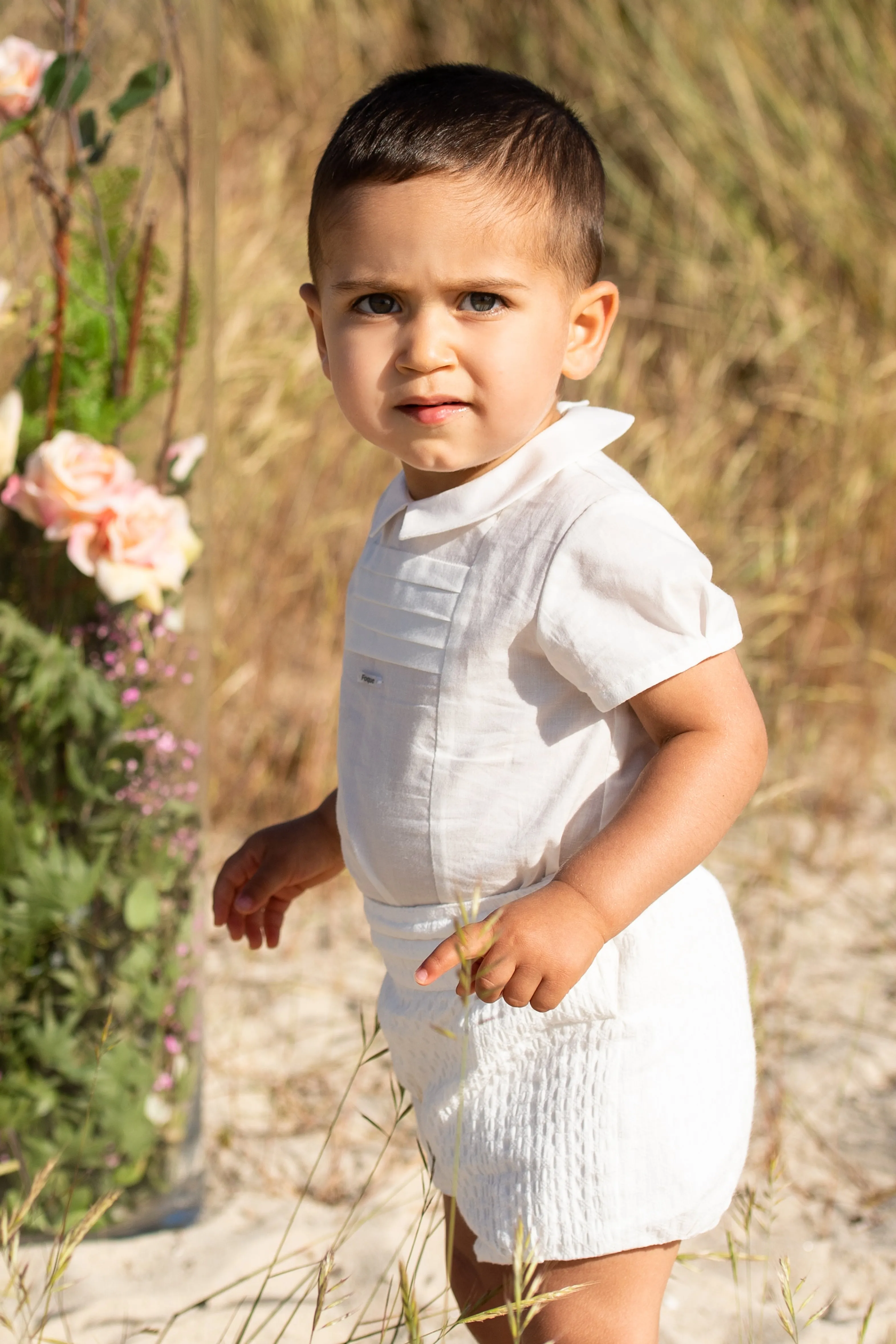 "Rheo" Ivory Shirt & Shorts