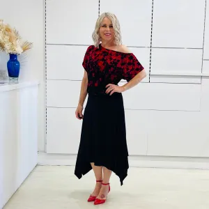 Racy Red Off the Shoulder Gracie top