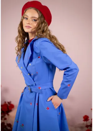 RainSisters Forget Me Not Flower Waterafstotende 50's Swing Regenjas Blauw