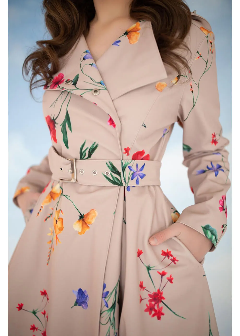 RainSisters Spring Blossom Waterafstotende 50's Regenjas Beige
