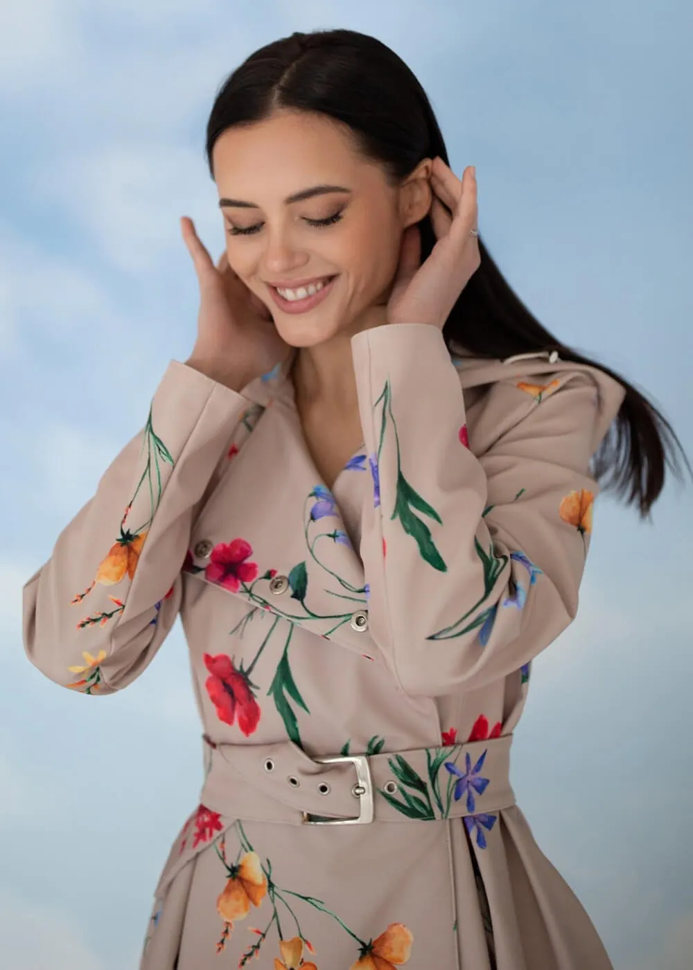 RainSisters Spring Blossom Waterafstotende 50's Regenjas Beige