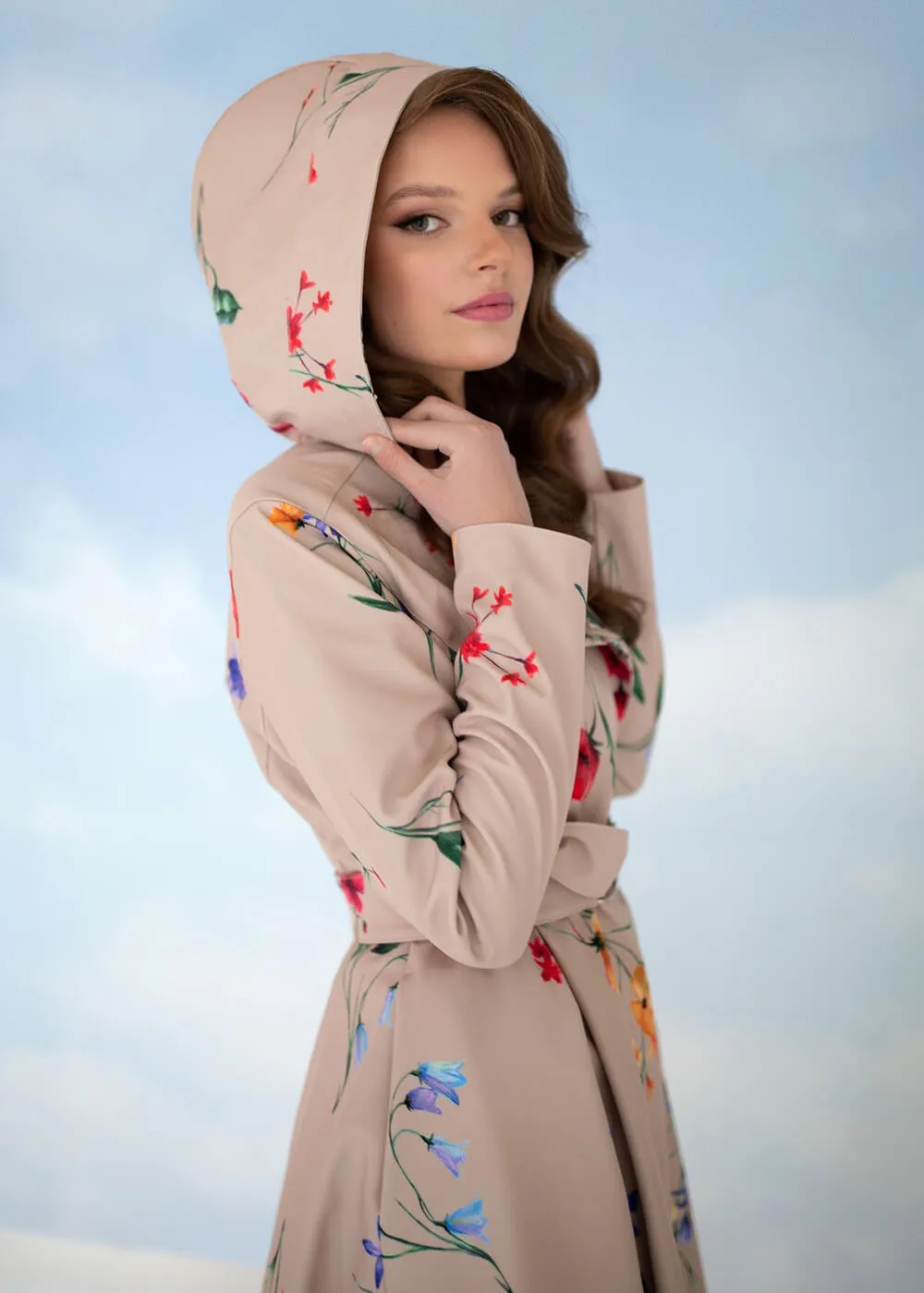 RainSisters Spring Blossom Waterafstotende 50's Regenjas Beige