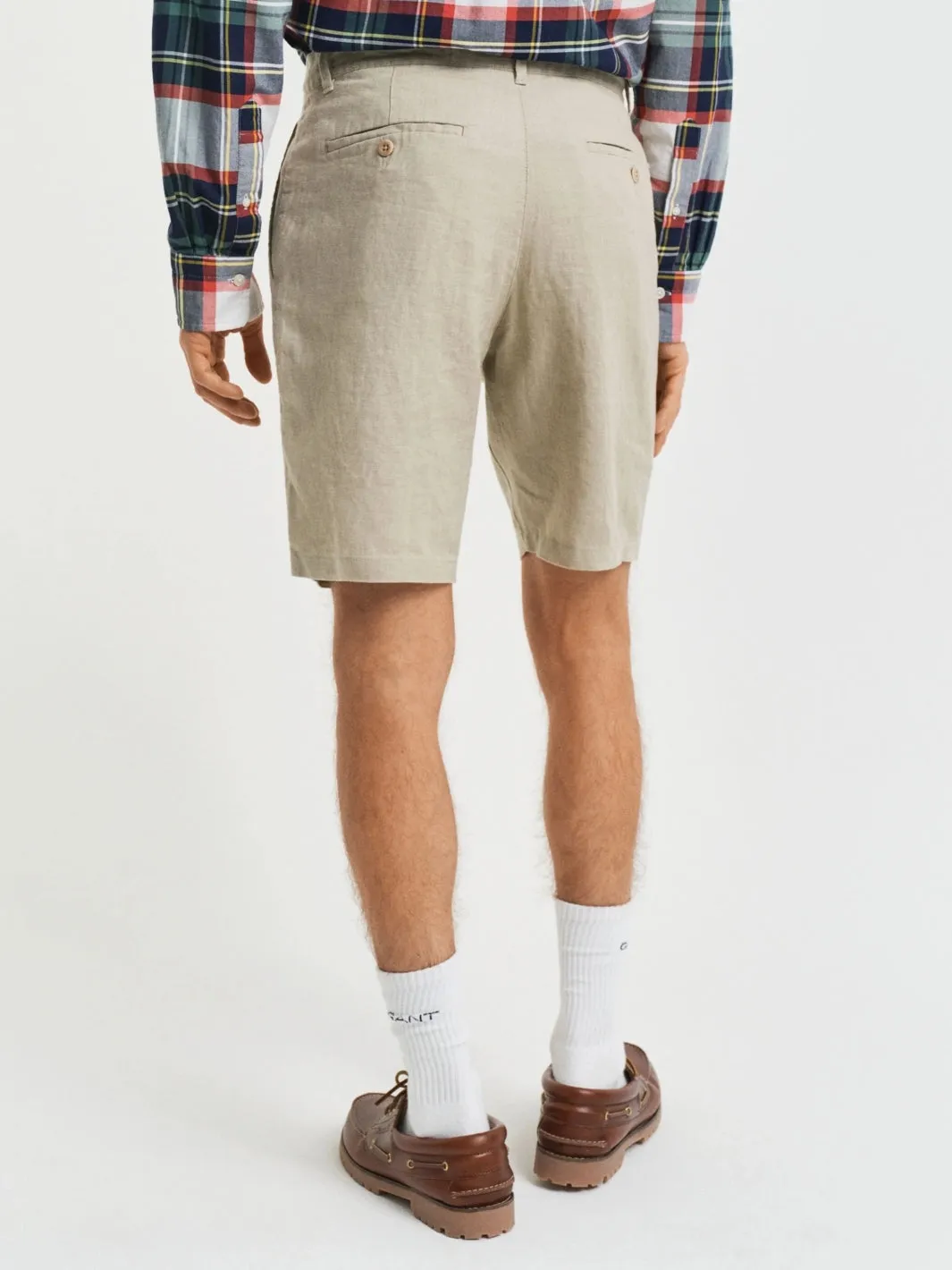 RELAXED FIT LINEN SHORTS Beige