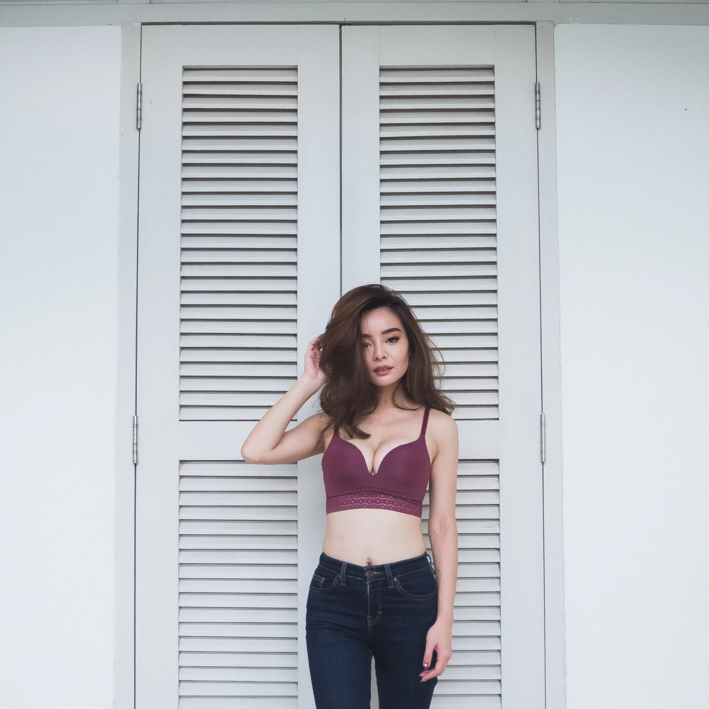 *RESTOCKED* No-Wire Everyday Ultra Comfort Lace Trim T-Shirt Bra V2.0 in Berry Cherry (Size XL only)