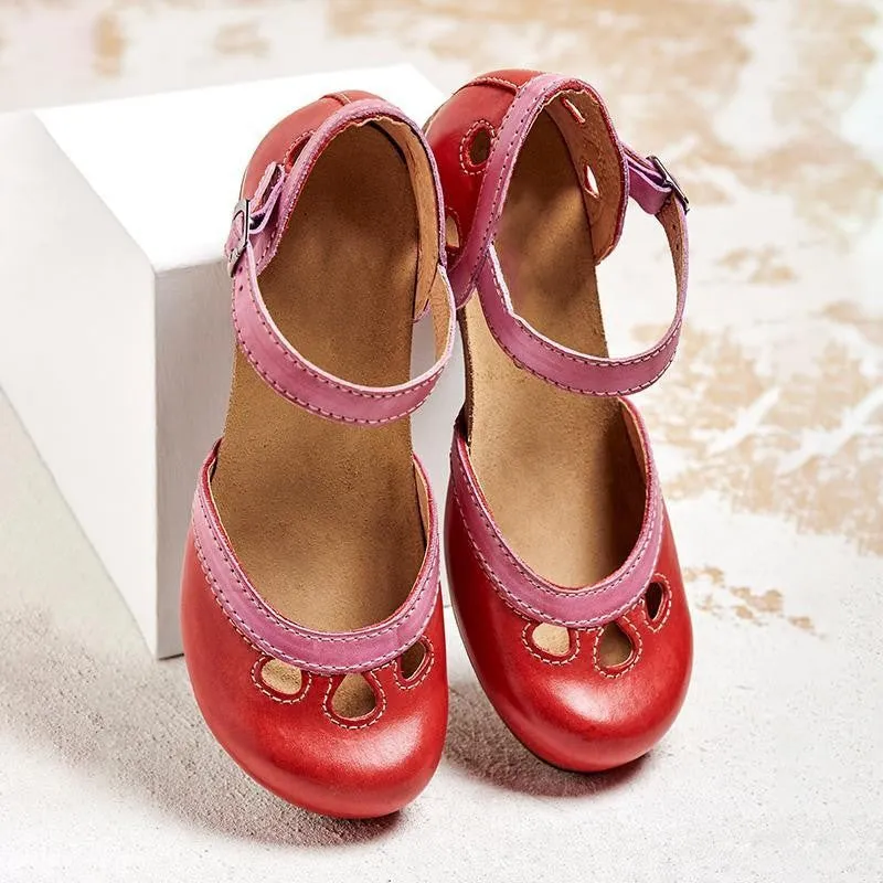 RETRO BLOCK HEEL SANDALS