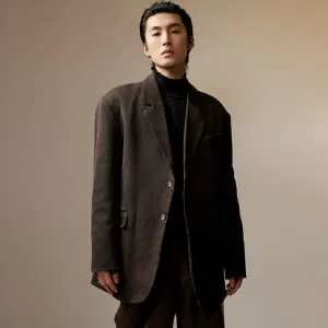 Retro Distressed Suit Jacket
