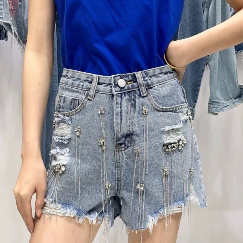 Rhinestone Denim Shorts