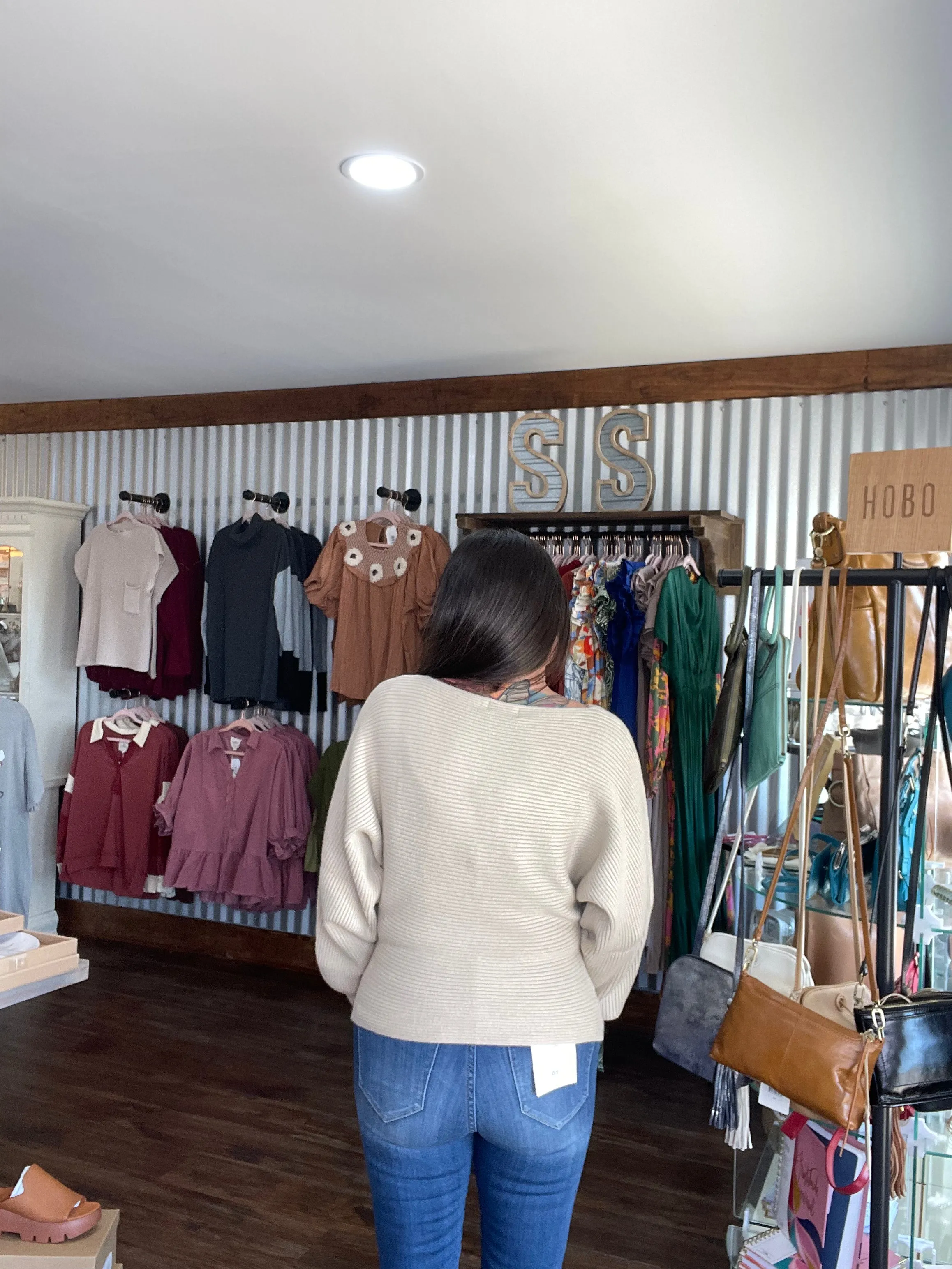 Ribbed Dolman Sleeve Sweater