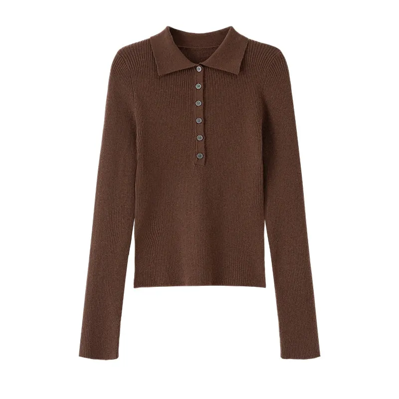 Ribbed Polo Sweater