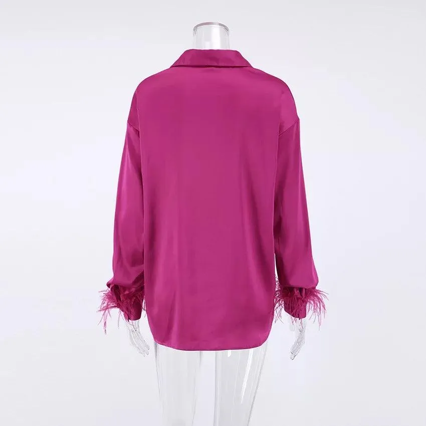 Riley Feather Satin Shirts