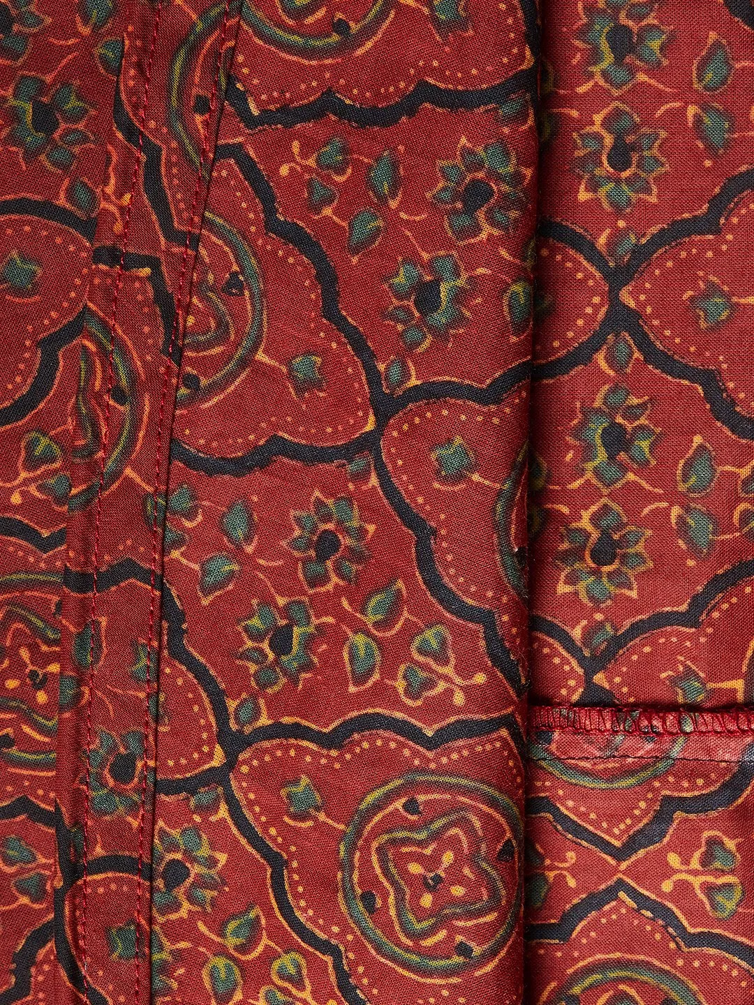 Rust Kalamkari Print Skirt