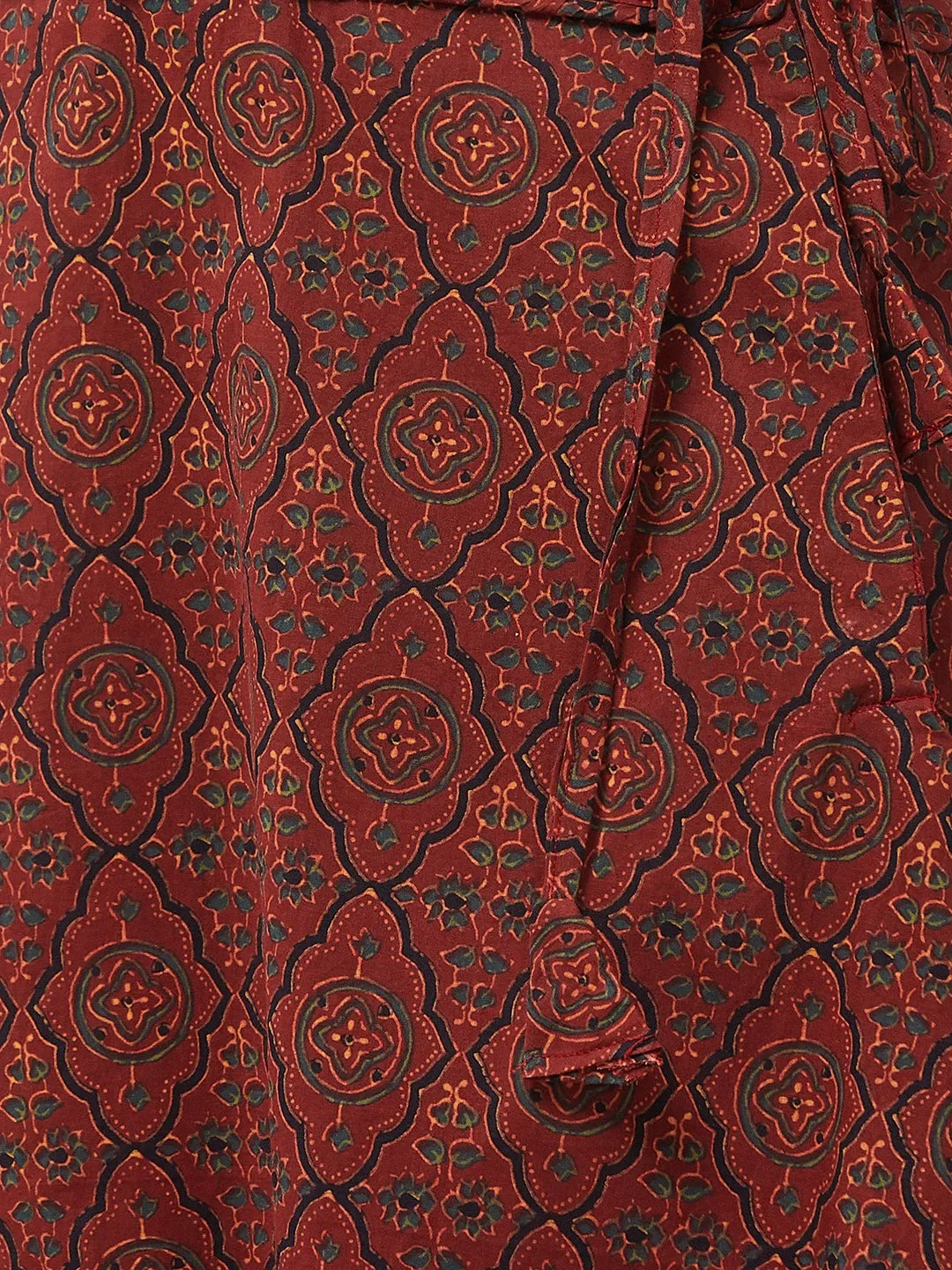Rust Kalamkari Print Skirt