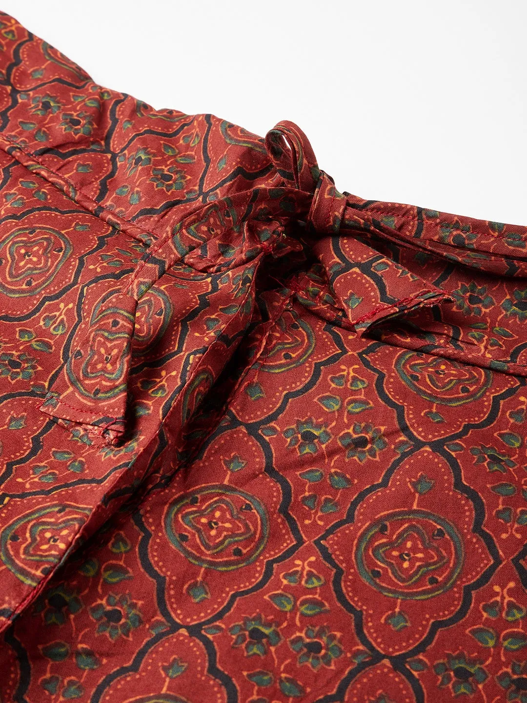 Rust Kalamkari Print Skirt