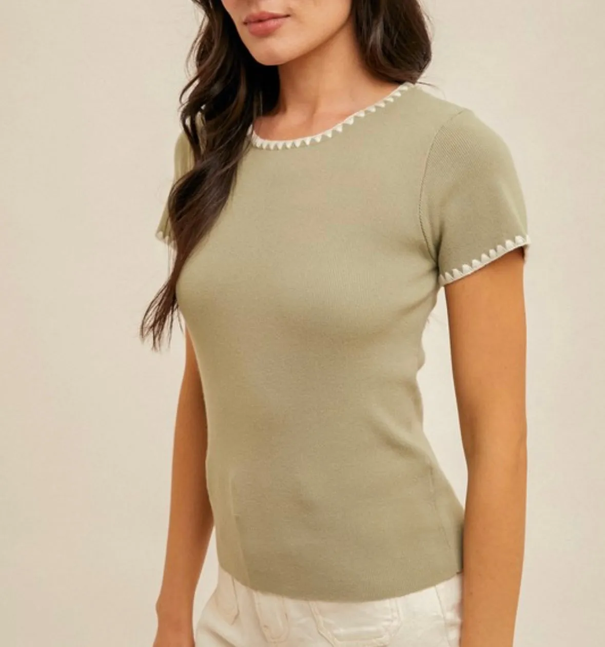 Sage Harmony Knit Tee