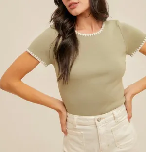 Sage Harmony Knit Tee