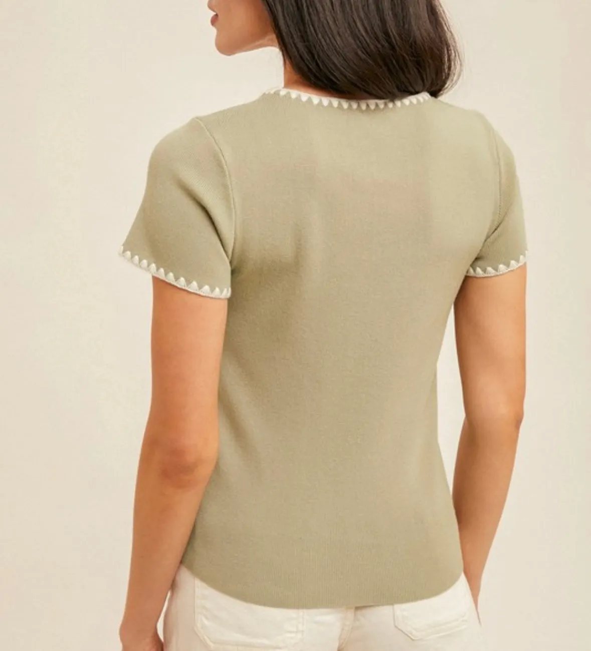 Sage Harmony Knit Tee
