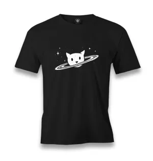 Saturn - Cat Men's Black Tshirt