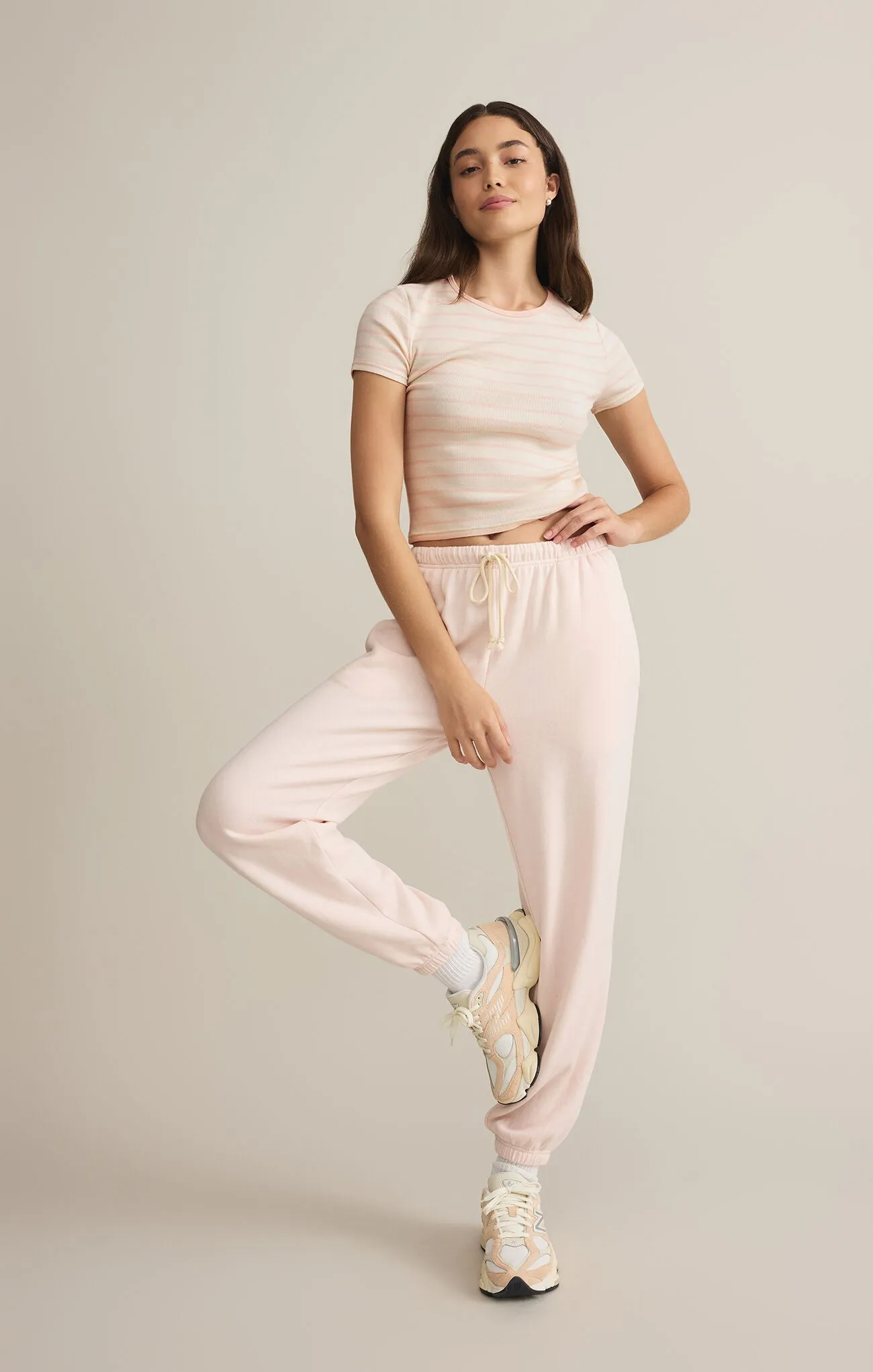 Saxton Stripped Tee / Pink Salt