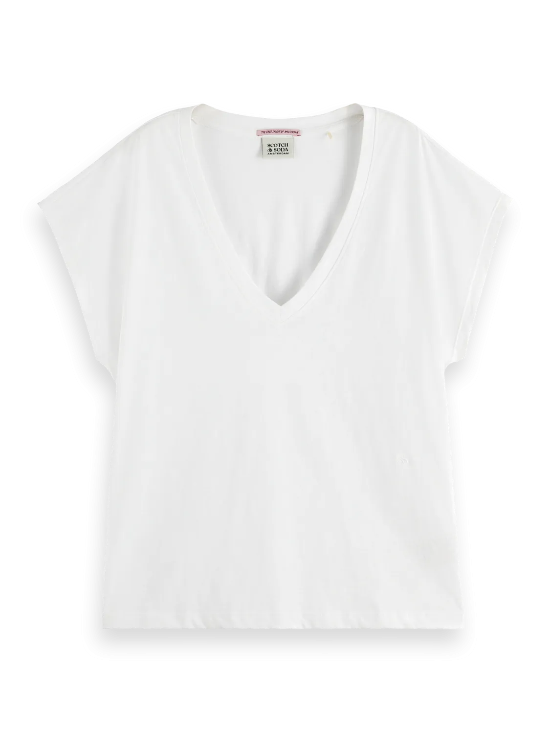 Scotch & Soda Slub V-Neck T-Shirt - White