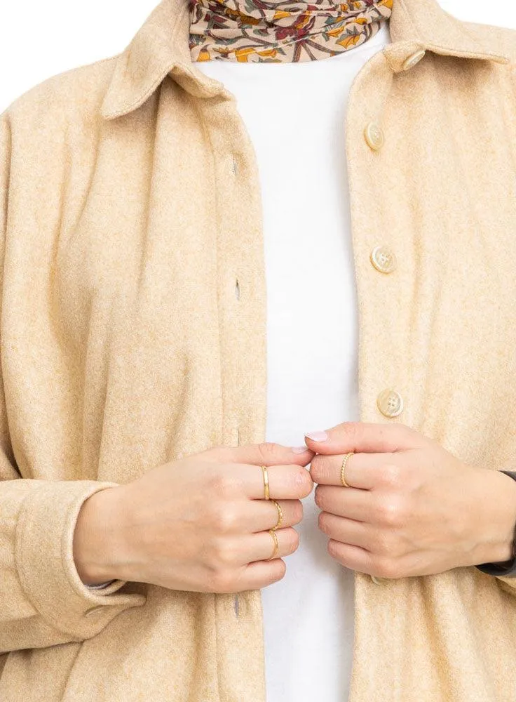 Sh-Beige Feather Shirt