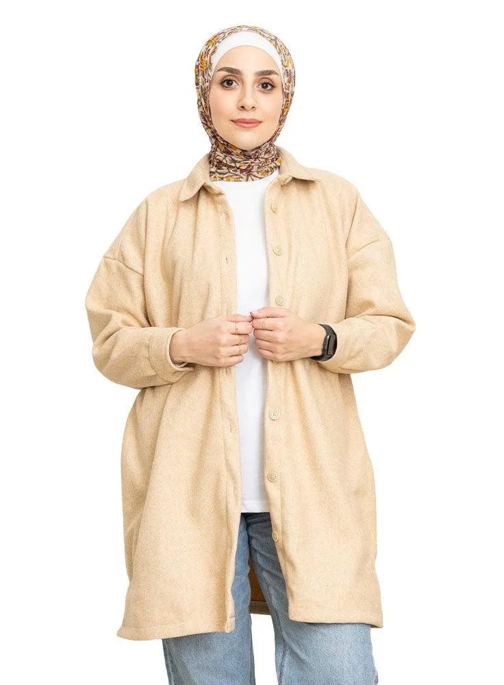 Sh-Beige Feather Shirt