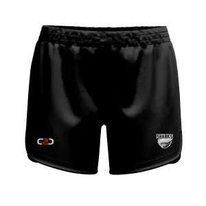 Sharks Basketball SlimFit HP Curved Hem Shorts Girls/Ladies Pro Black