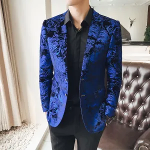 Shawl Lapel Black Jacquard Dinner Jackets Party Groom Wear Men Slim Wedding Suits For Men Prom Tuxedo Blazer