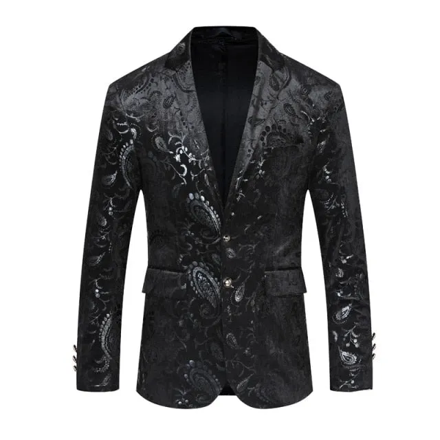 Shawl Lapel Black Jacquard Dinner Jackets Party Groom Wear Men Slim Wedding Suits For Men Prom Tuxedo Blazer