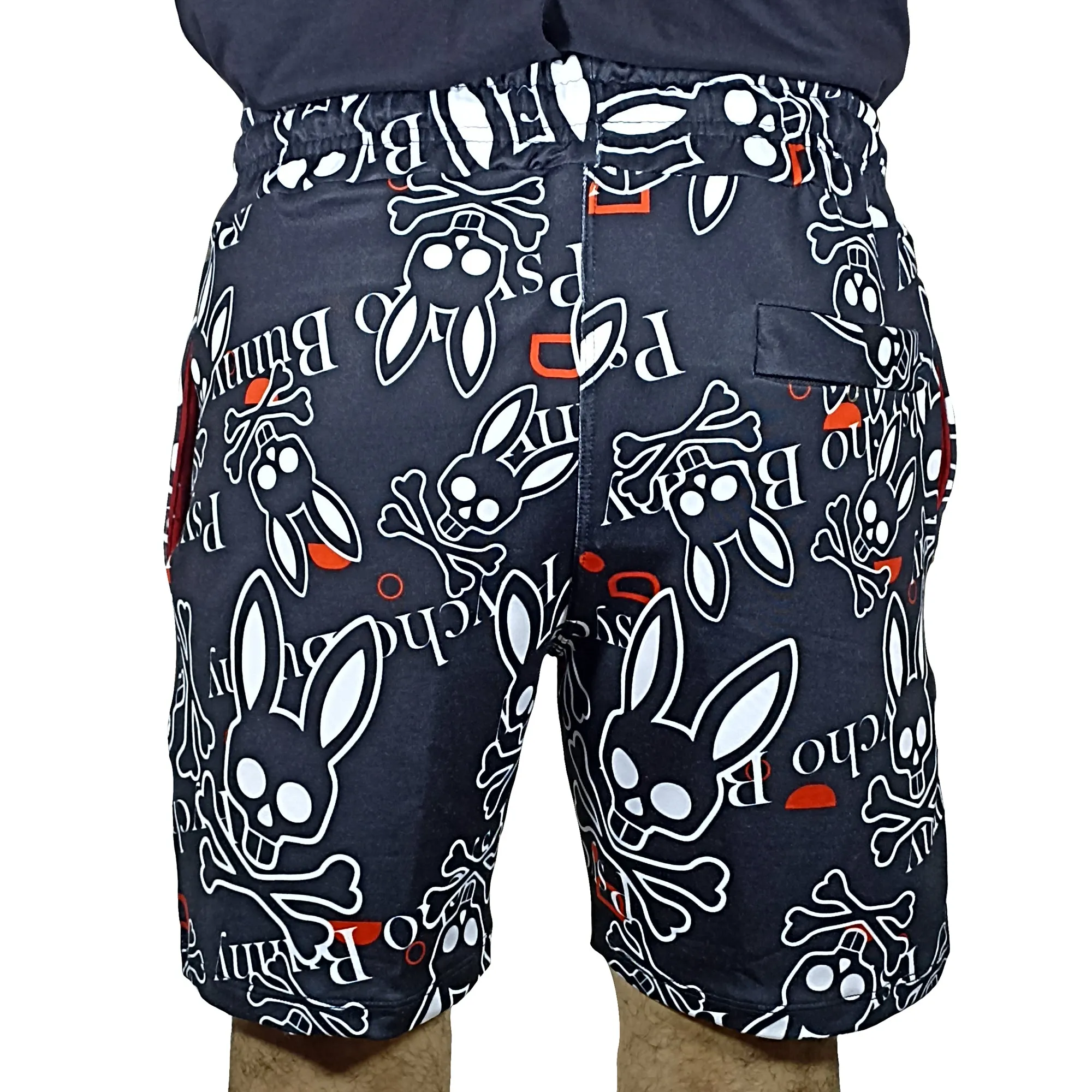 Short De Verano Estampado Para Hombre - Negro