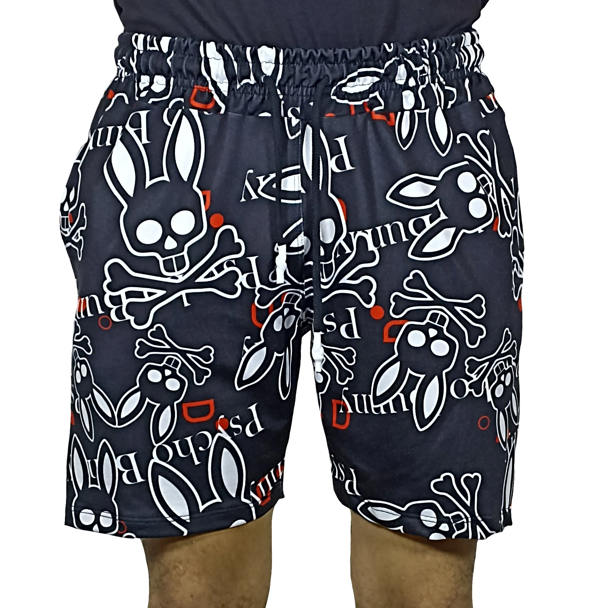Short De Verano Estampado Para Hombre - Negro
