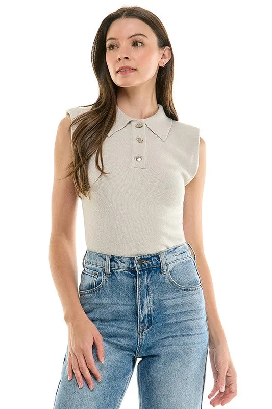 Sleeveless Shoulder Pad Muscle Tank (3 Color Ways)