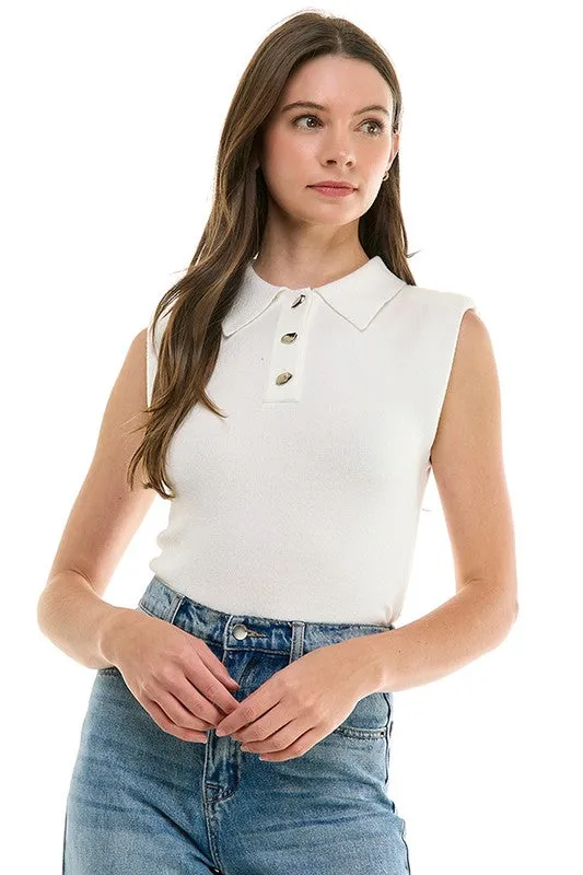Sleeveless Shoulder Pad Muscle Tank (3 Color Ways)