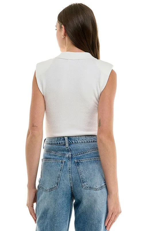 Sleeveless Shoulder Pad Muscle Tank (3 Color Ways)