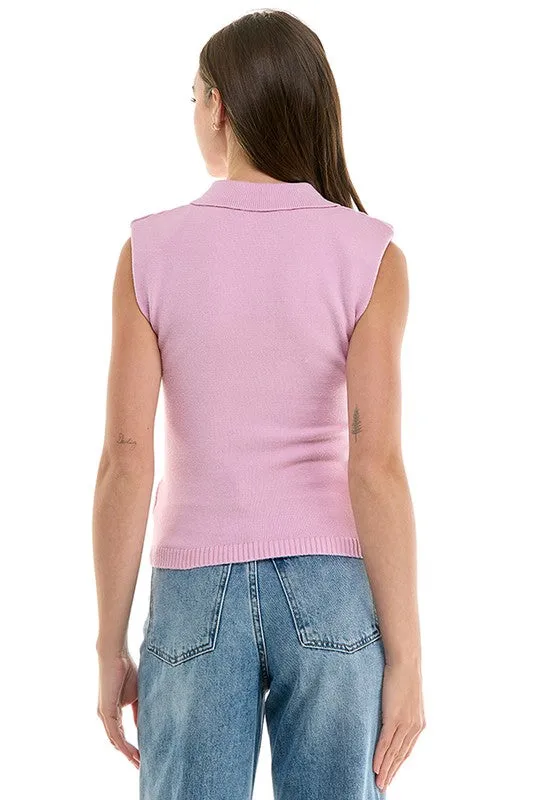 Sleeveless Shoulder Pad Muscle Tank (3 Color Ways)