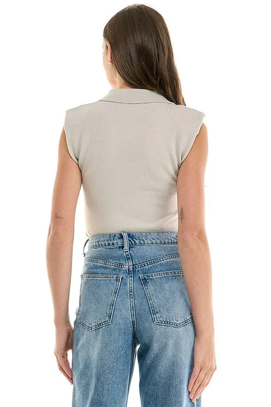 Sleeveless Shoulder Pad Muscle Tank (3 Color Ways)